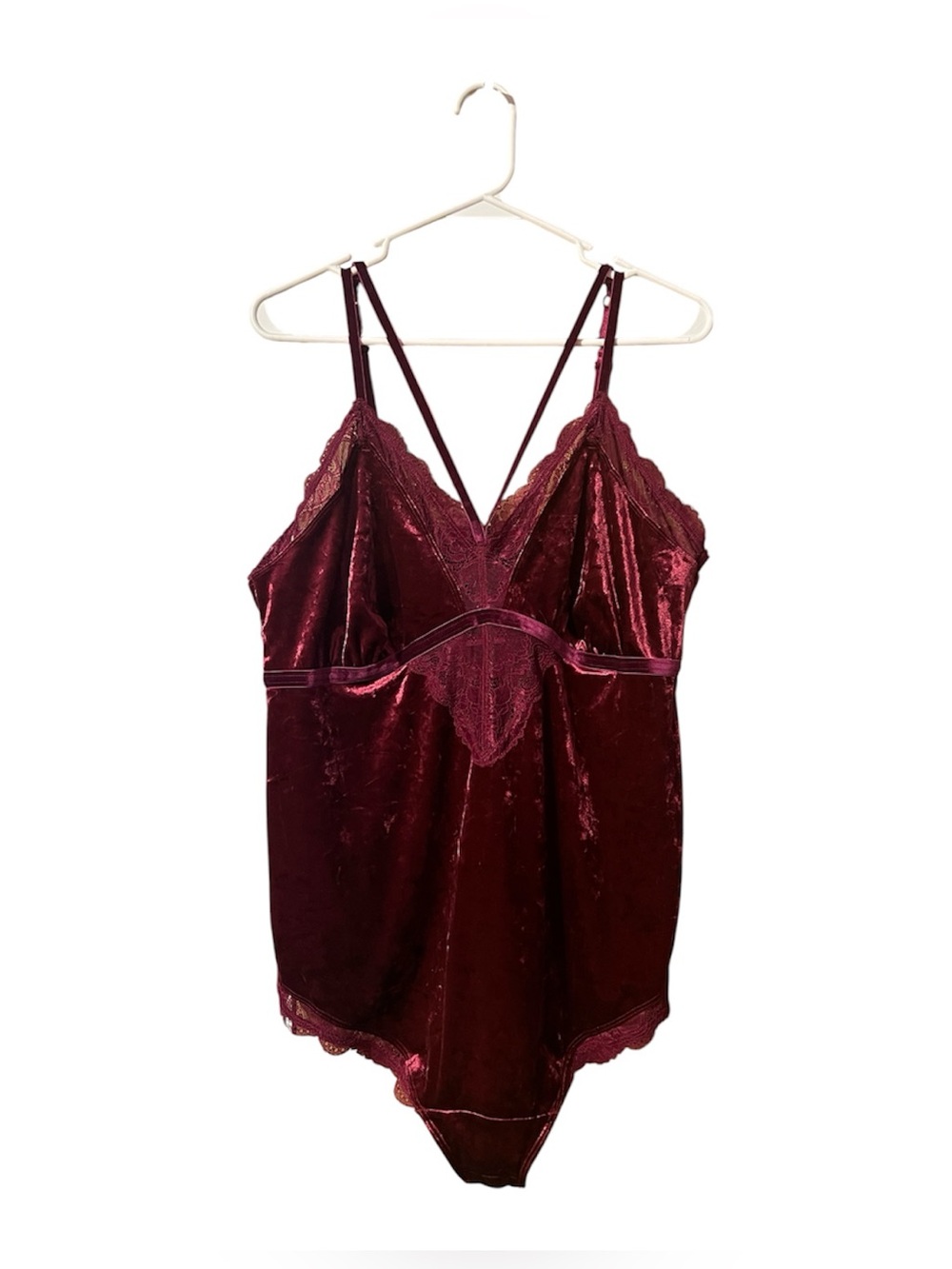Torrid Velour Lace Triangle Bodysuit (NWT)
